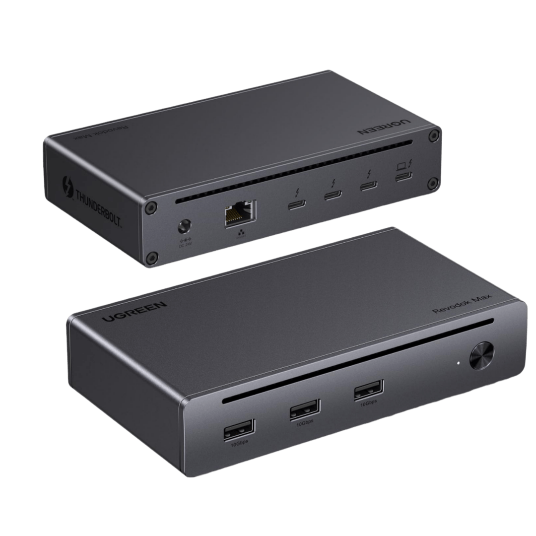 UGREEN Revodok Max 208 Dock Station Accueil 8 en 1 Triple Thunderbolt 4 15W 40Gbps Unique 8K30Hz Double ¨¦cran 4K60Hz Hub USB 3.2 10Gbps Dock USB C Ethernet RJ45 1000Mbps DC 140W Aliment¨¦