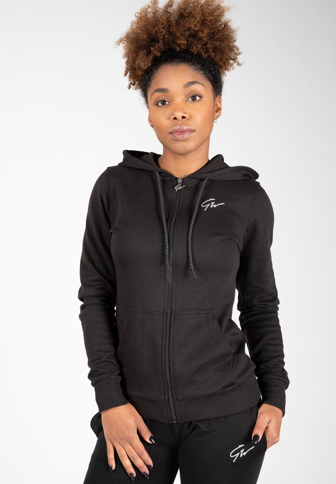 Pixley Zipped Hoodie - Black - L
