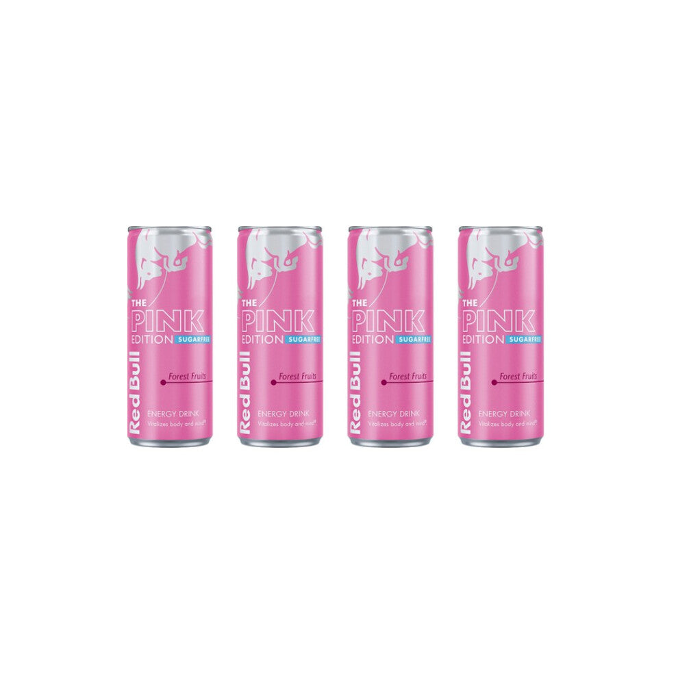 Red Bull Energy Drink Sugar Free Pink Forest Fruits 250ml (Pack of 36)