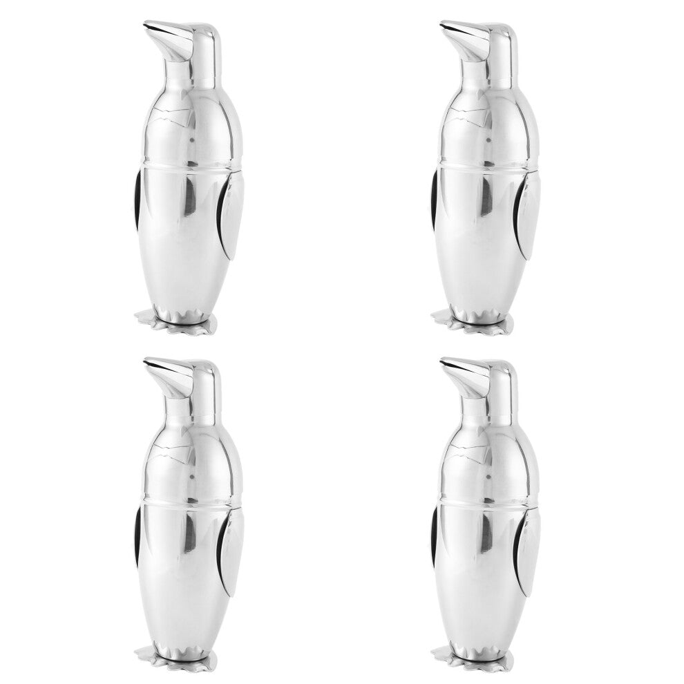 4X 500Ml Cocktail Shaker, Penguin Stainless Steel Bar Bartender Drink Mixer Shaker Pot,Wine Bottle