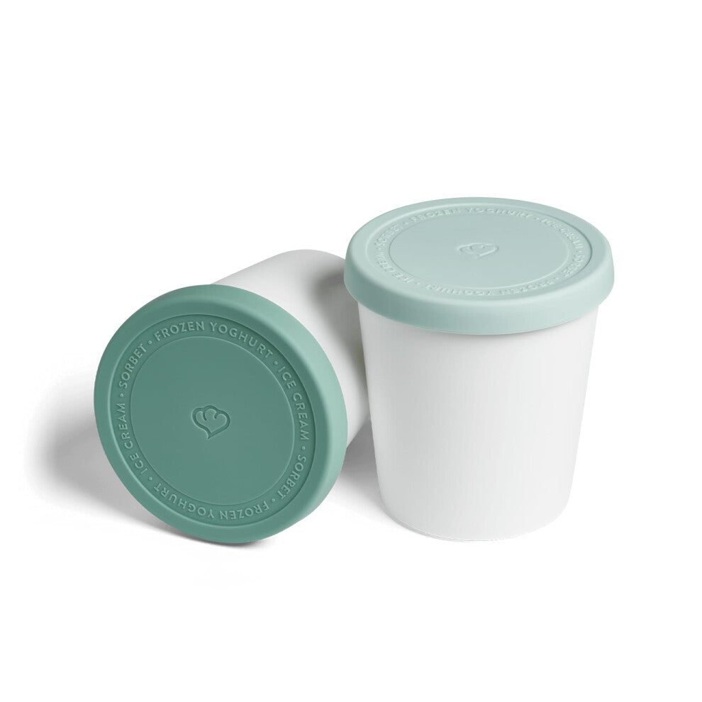Ice Cream Containers 1L, Set of 2, Ice Cream Tubs with Lids, Food-Grade BPA-Free, Plastic Storage Containers for Ice
