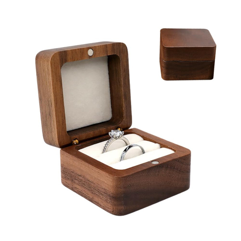Engagement Ring Box Wood, Wooden Box Rings, Ring Box 2 Rings