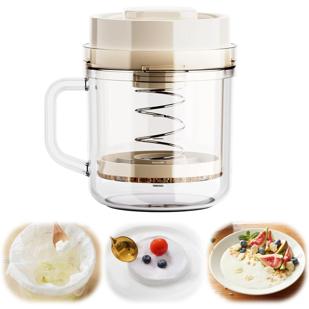 Greek Yoghurt Strainer with Stainless Steel Mesh and 6 Fine Mesh Bags