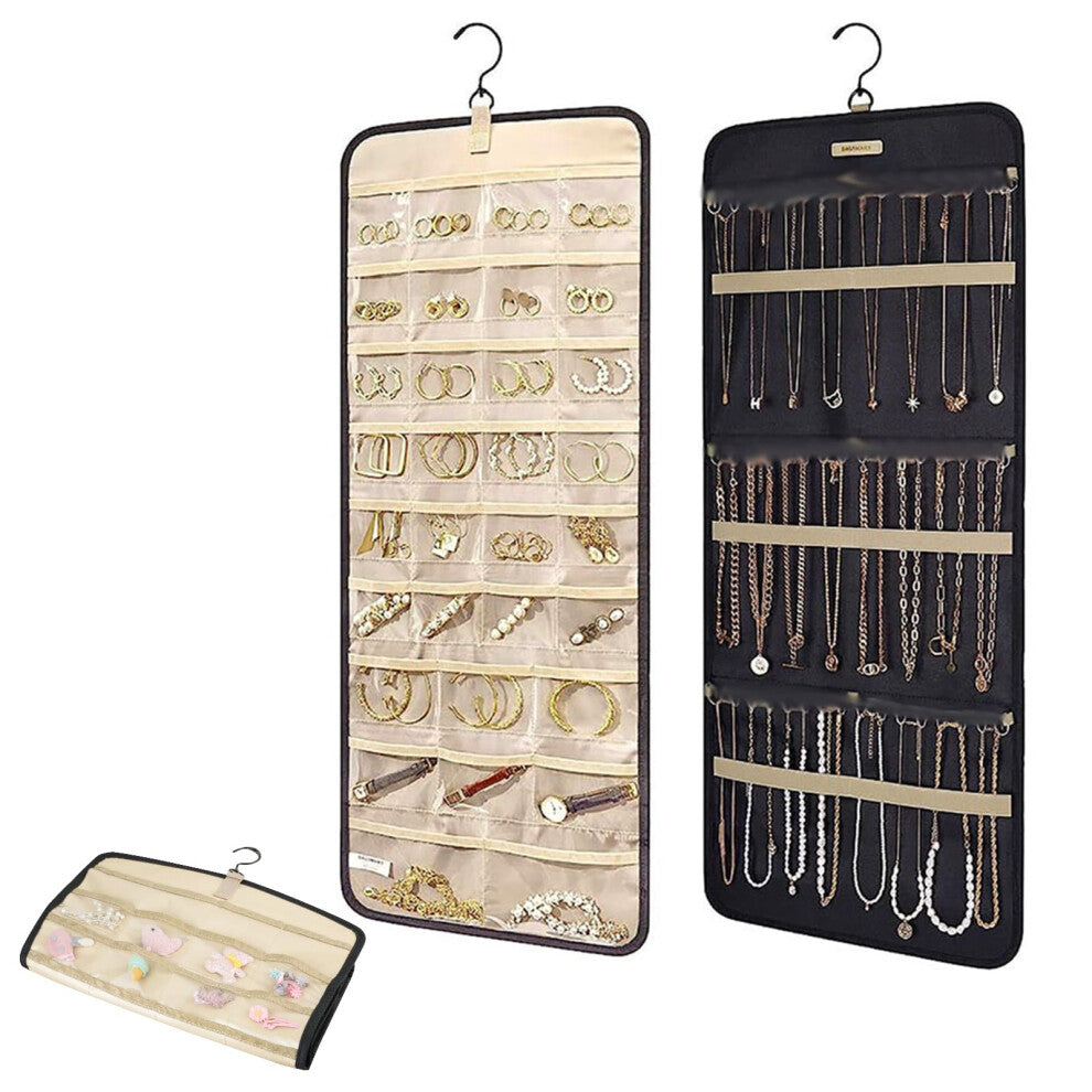 Hanging Jewellery Organiser with Metal Hook 32 Compartments 3 WaveShaped