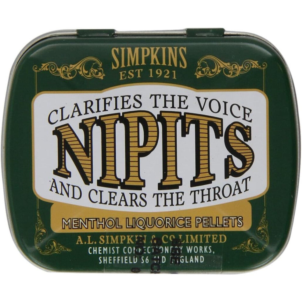 Nipits Liquorice Pellets Menthol Flavour Pocket Size 12 g Pack of 3