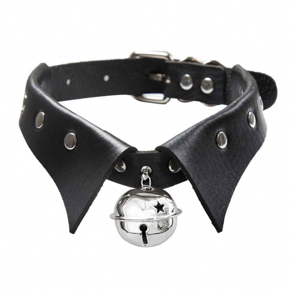 (black) European and American new cosplay collar high-end punk style collar bell necklace choker versatile necklace