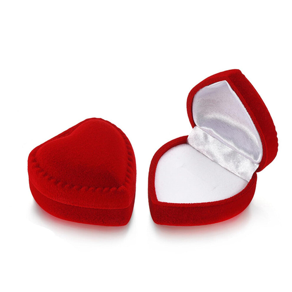 1 piece jewellery box, heart shape ring, earrings, velvet red ring box, gift packaging, jewellery, gift box, suggestion, anniversary, Christmas