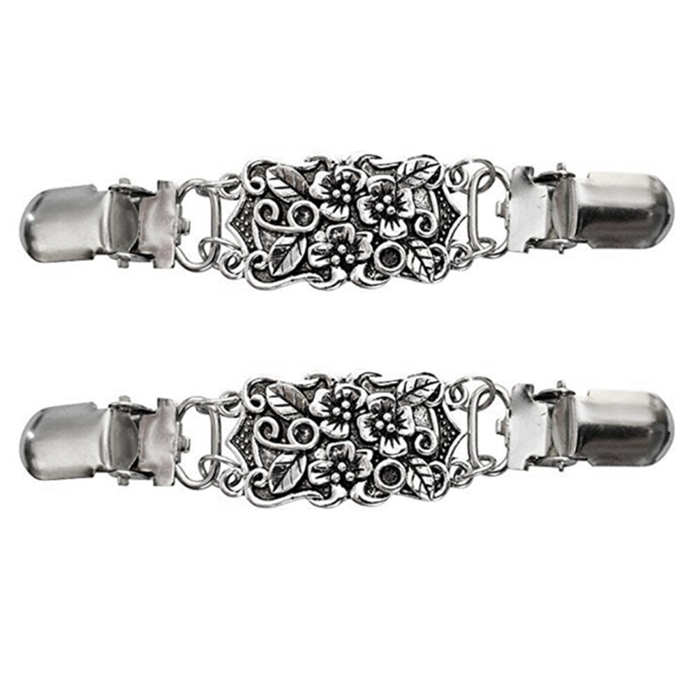 2X Retro Cardigan Sweater Clip Women for Back Of Dresses Shawl Clip