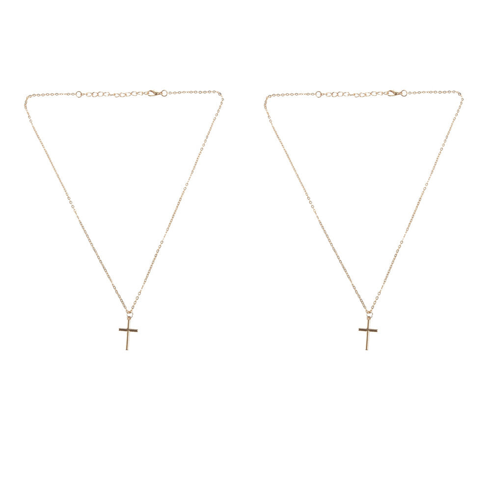 2X Summer Gold Chain Necklace Gold Religious Jewelry