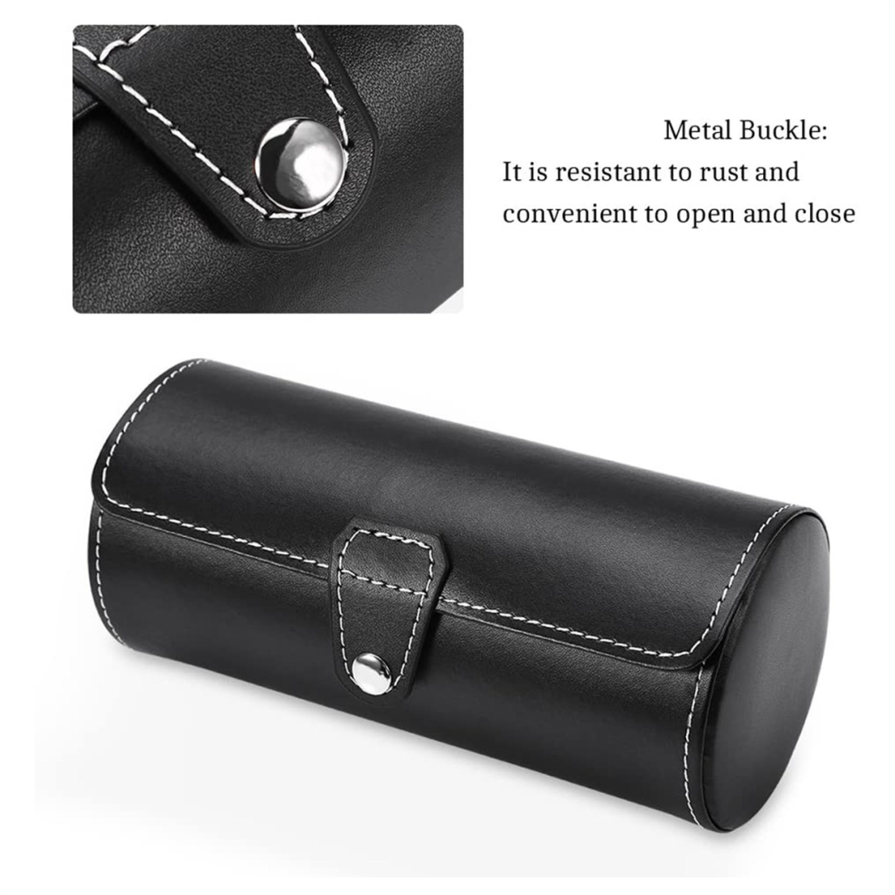 3 Slot Travel Watch Box Jewelry Storage Case Porch Jewellery (Black)