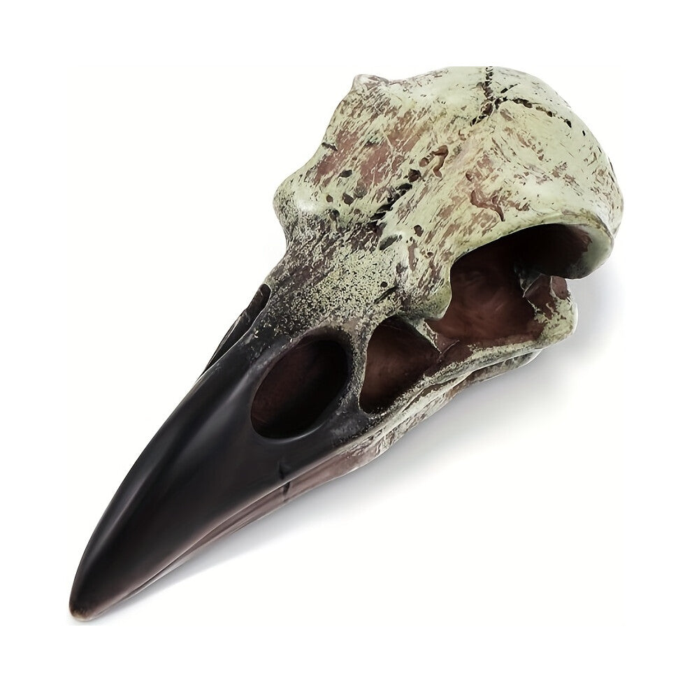 (1pc) Gothic Halloween Crow Skull Necklace | Resin Bird Skeleton Pendant for Costume and Wall Decor