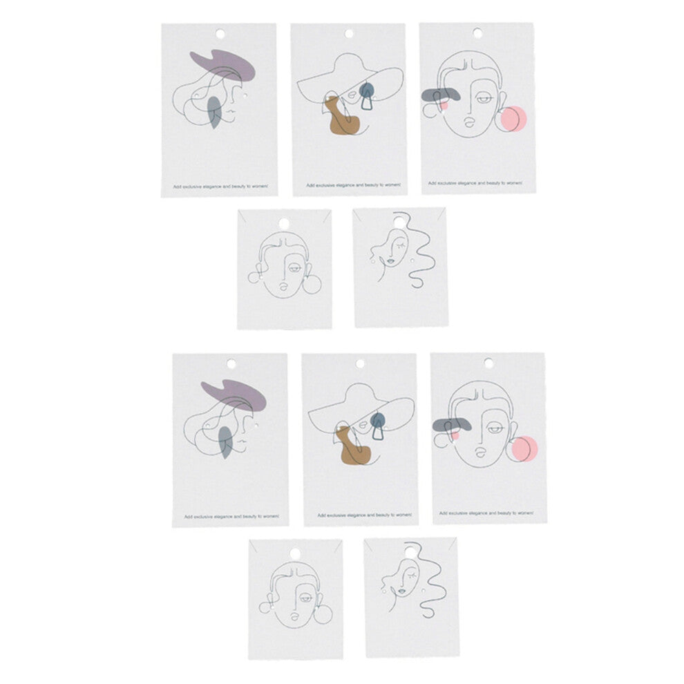 Fashion 200Pcs Elegant Women Pattern Earring Display Card Necklace Jewelry Packing Paper Card Tag Holders (Mixed)
