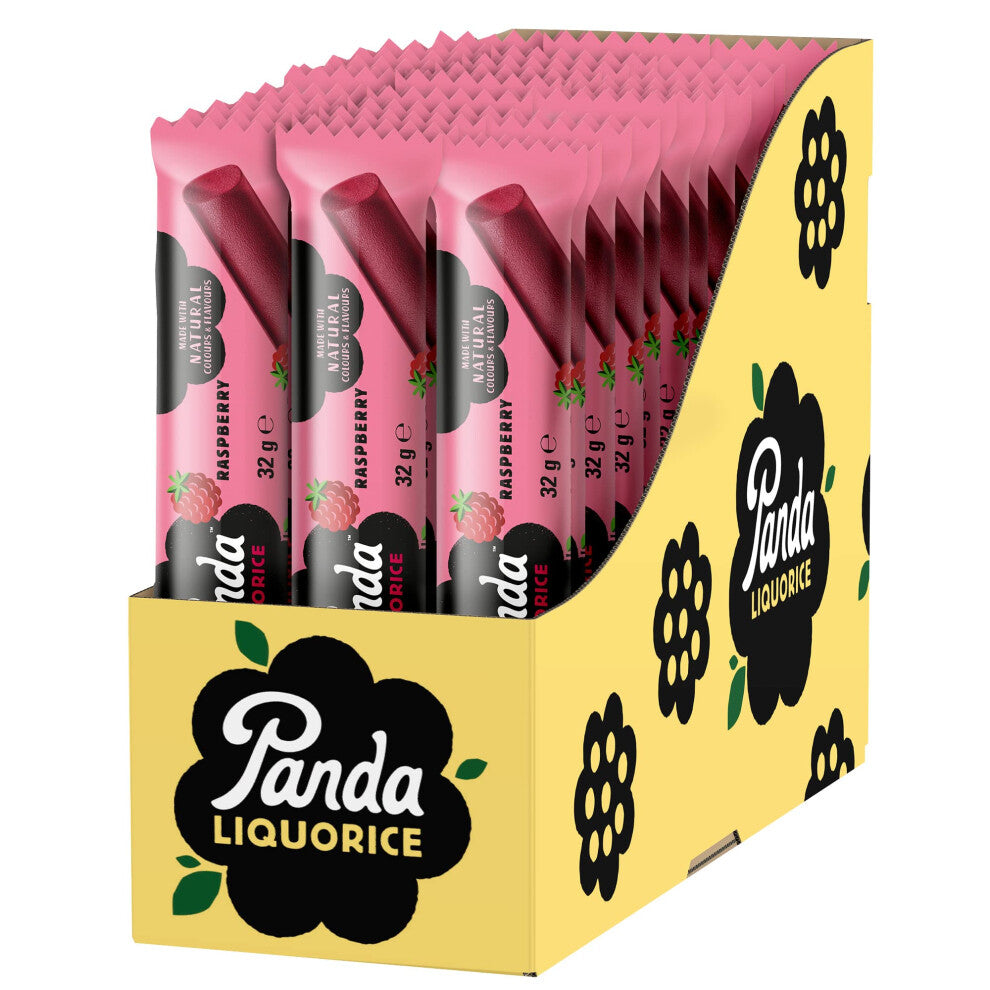 Panda ? | Natural Soft Raspberry Liquorice Bars | 32 Gr x 36 Bars Pack
