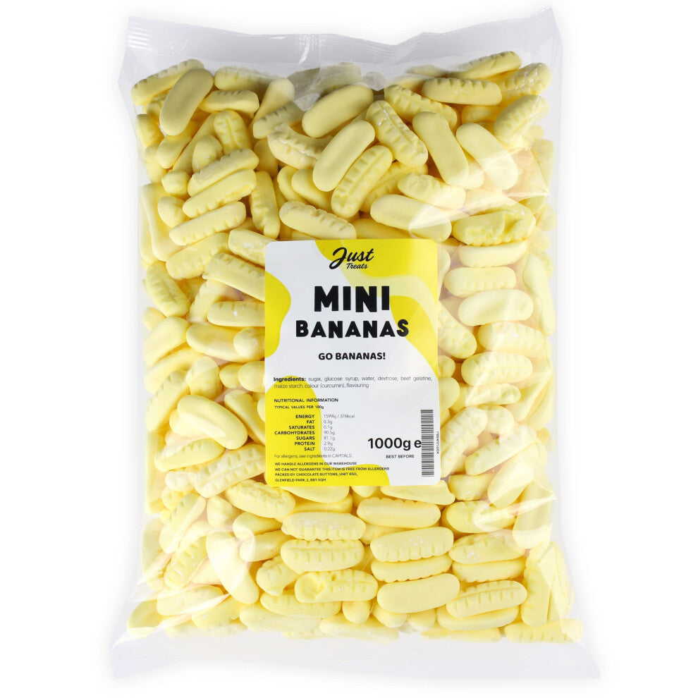 Just Treats Mini Foam Bananas (1 Kilo Party Bag)