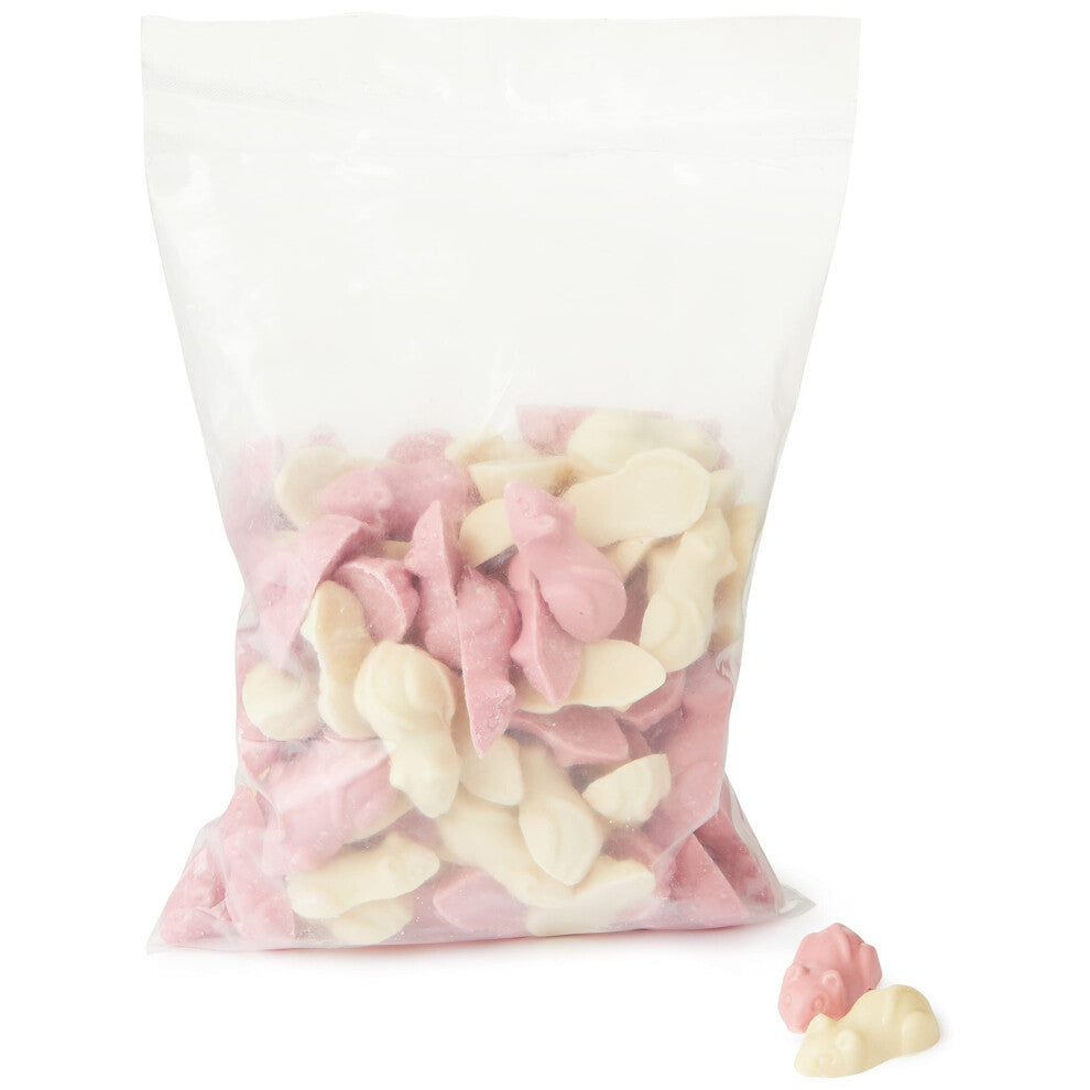 Hannahs Pink and White Large Chocolate Candy Mice, 1 kg
