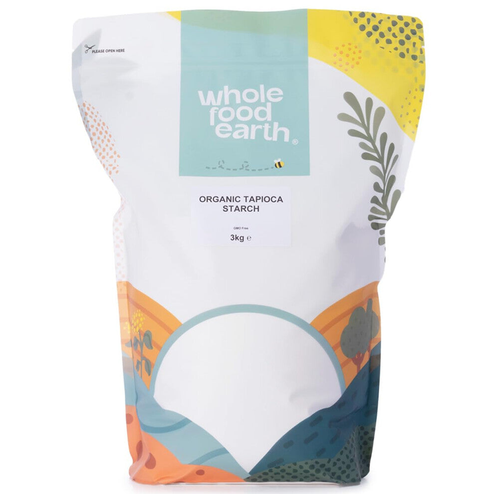 Wholefood Earth Organic Tapioca Starch ? 3 kg | GMO Free | Vegan | Certified Organic