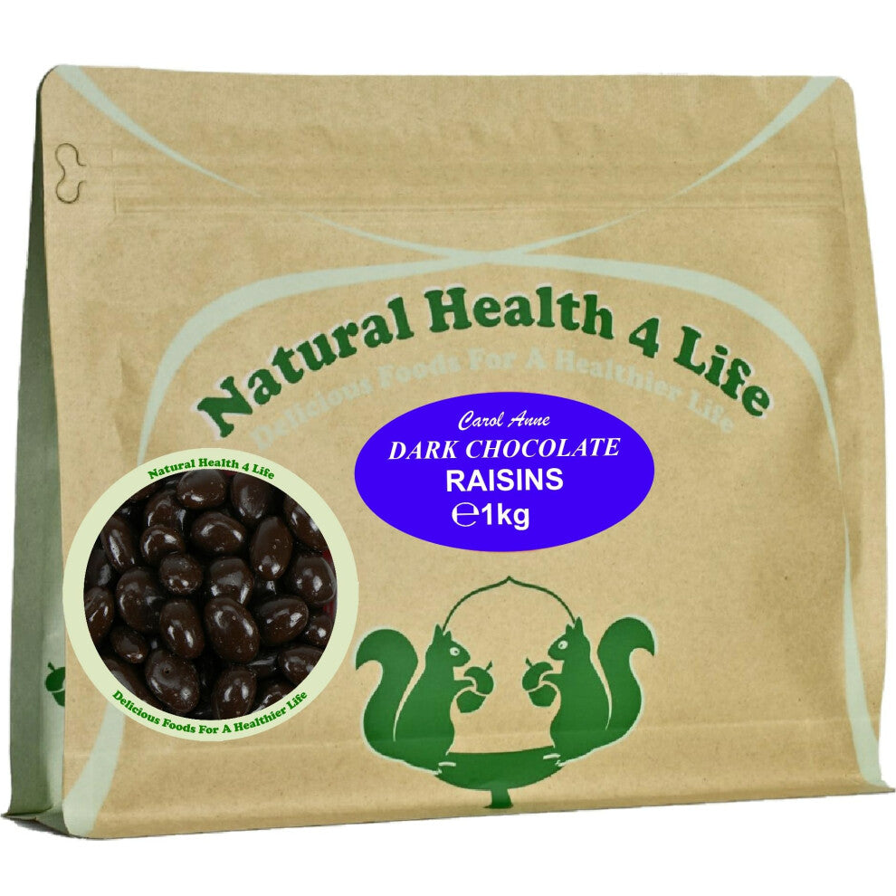 Natural Health 4 Life Carol Anne Dark Chocolate Raisins 1 kg (1 Pouch)