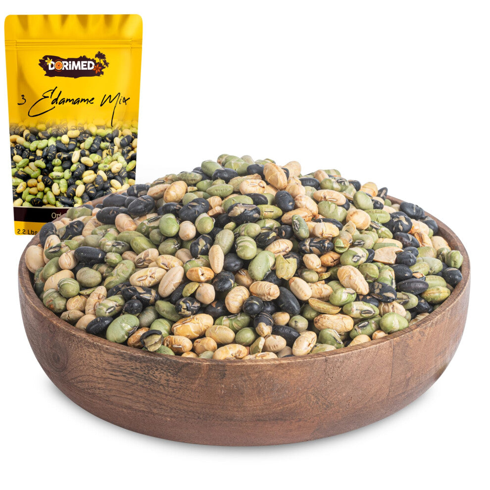 Edamame beans 1 Kg I Mix of 3 lightly salted roasted soya beans 1000g I Gluten-free I Tasty natural dried beans I High in protein I Suitable for