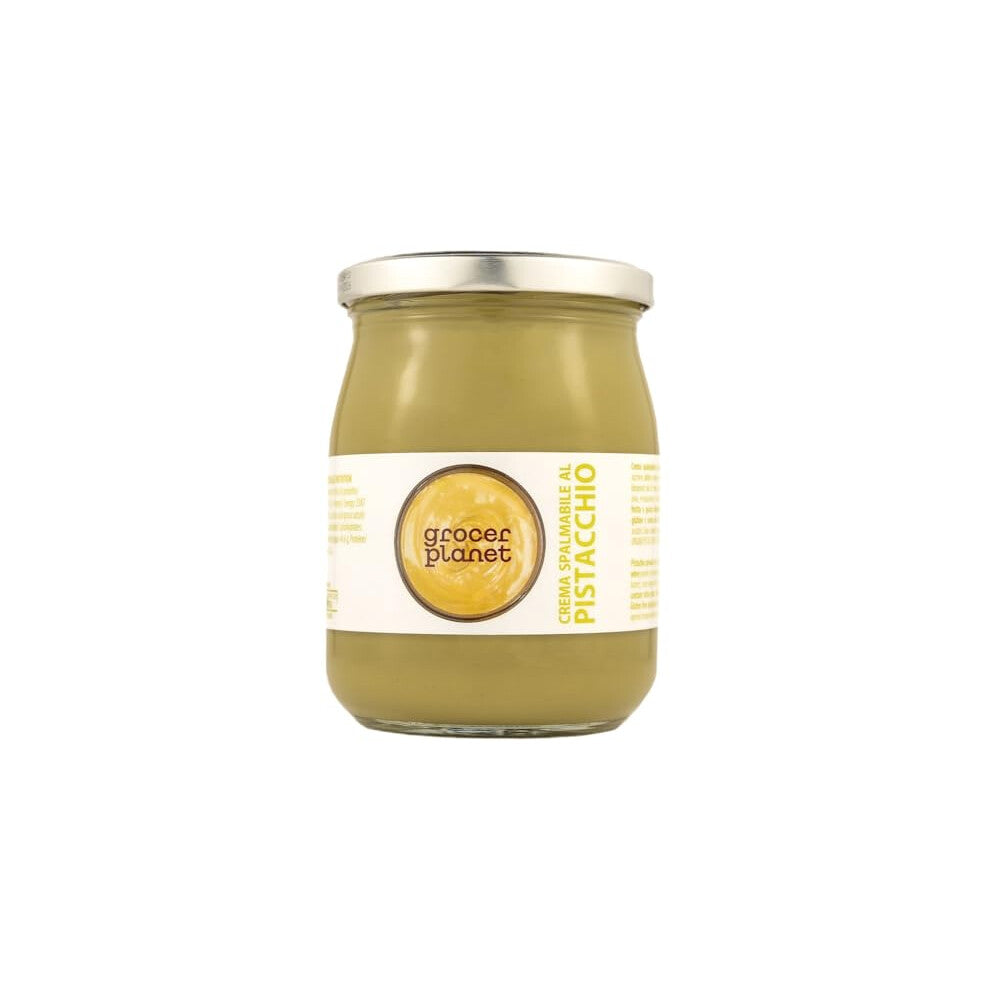 Grocer Planet - Sweet Spreadable Pistachio Cream (600g) | With 45% Mediterranean Pistachios | Italian Food Gourmet | Suitable for Breakfasts &