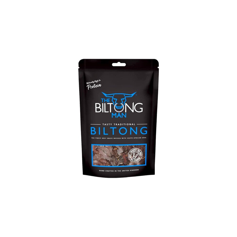 The Biltong Man | Tasty Traditional Lean Beef Biltong | Healthy High Protein Dried Beef Snack | 500g