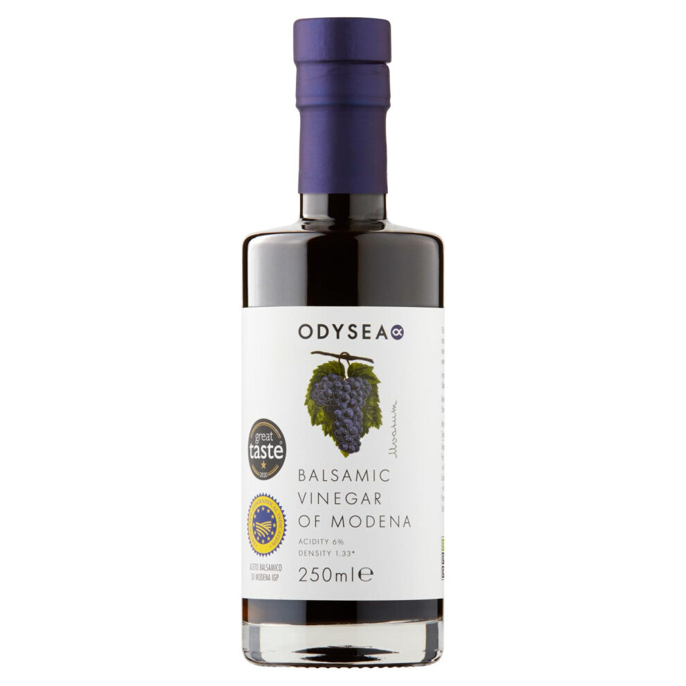 Odysea Balsamic Vinegar of Modena PGI, Traditional Italian Balsamic Vinegar, Glass Bottle, 250ml