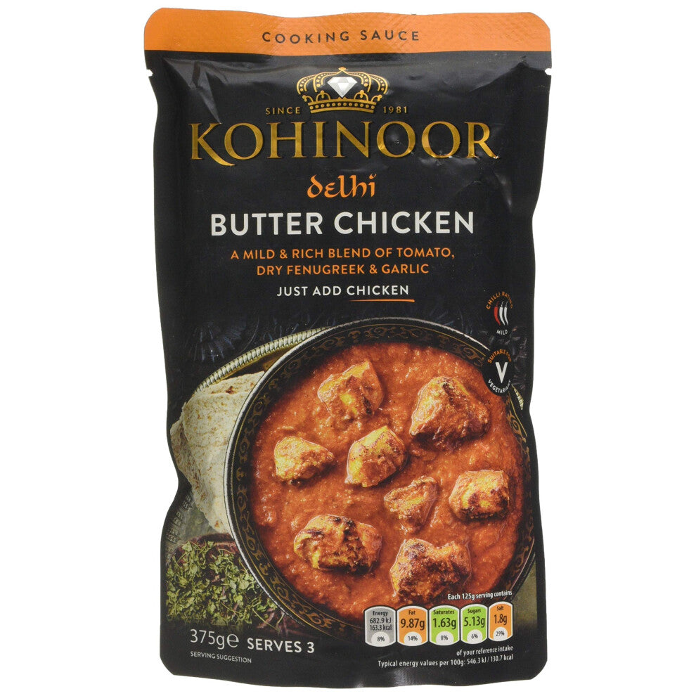 Kohinoor Delhi Butter Chicken Cooking Sauce, 375 g, Pack of 6