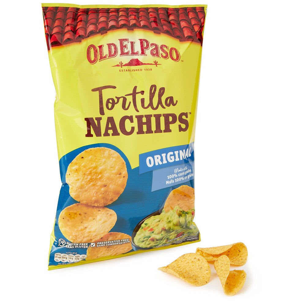 Old El Paso Gluten Free Crunchy Original Nachips 185g (Pack of 5)