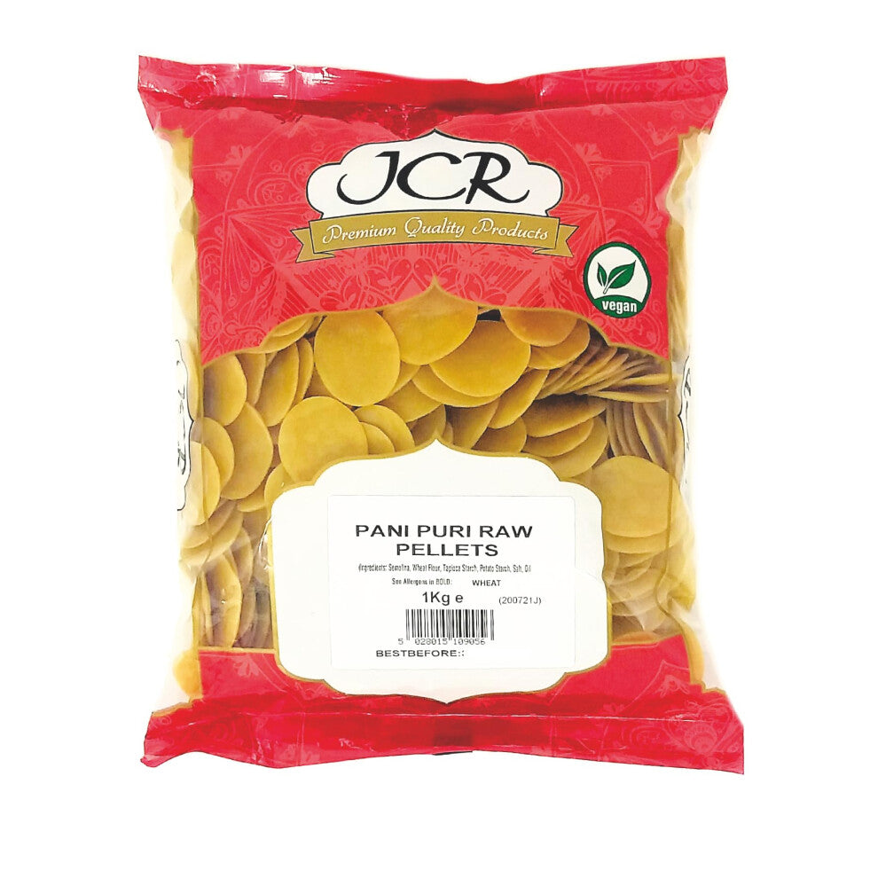JCR Pani Puri Raw Pellets, Gol Gappa 1 Kg Fry, Air Fry or Microwave
