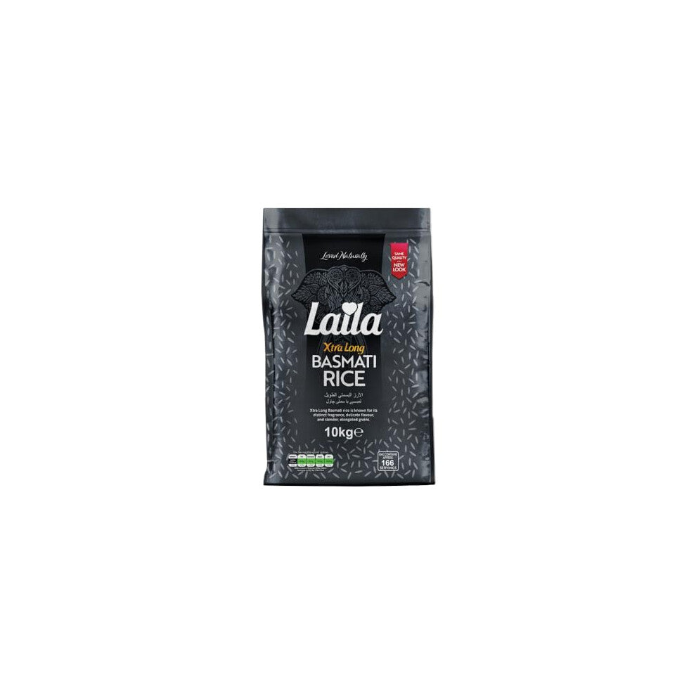 Laila Xtra Long Basmati Rice 10 Kg. Xtra Long Basmati Rice is free from Cholesterol and are Super Low in Fat and Sugar. Naturally packed with Vitamins