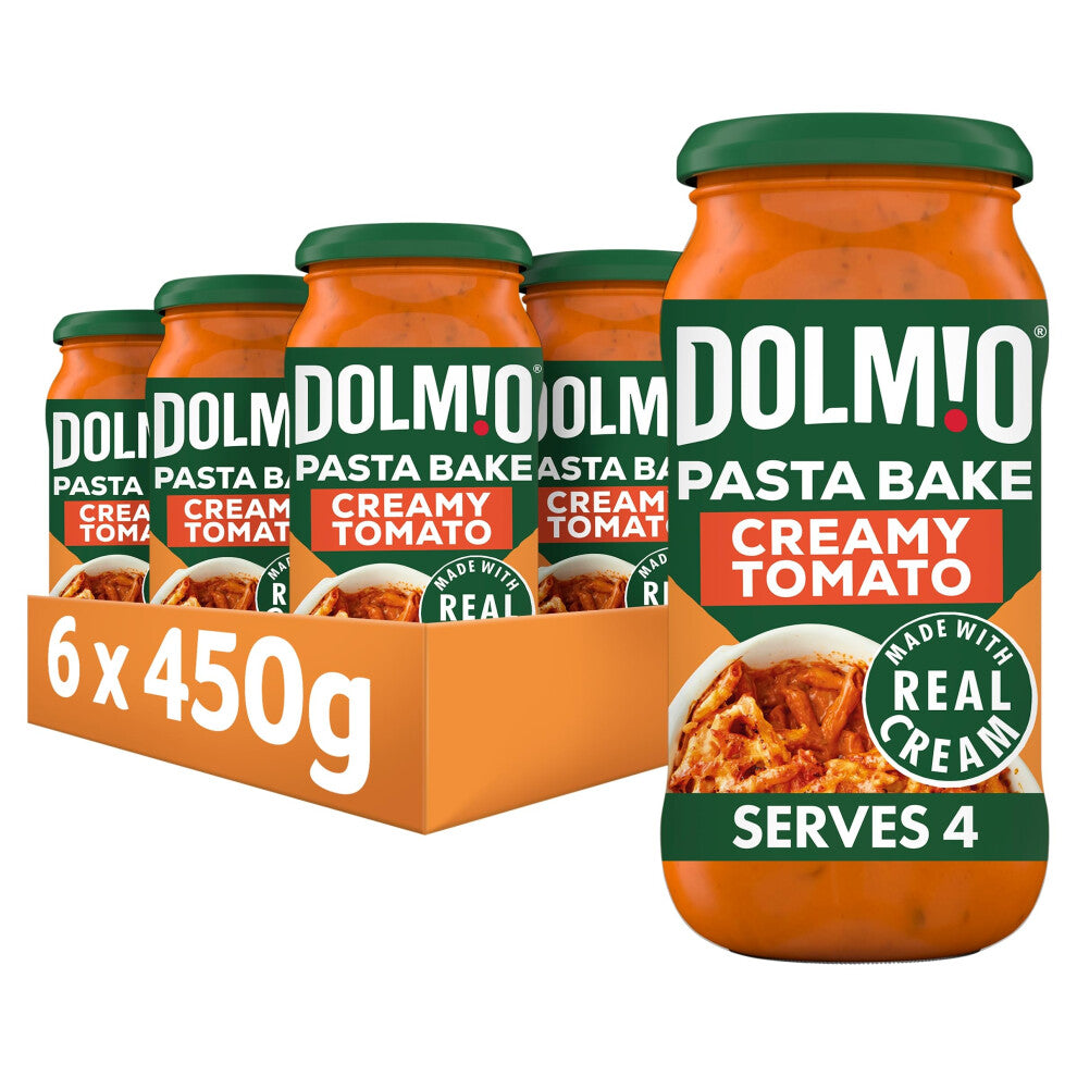 Dolmio Pasta Bake Creamy Tomato Pasta Sauce Jar, Bulk Multipack 6 x 450g
