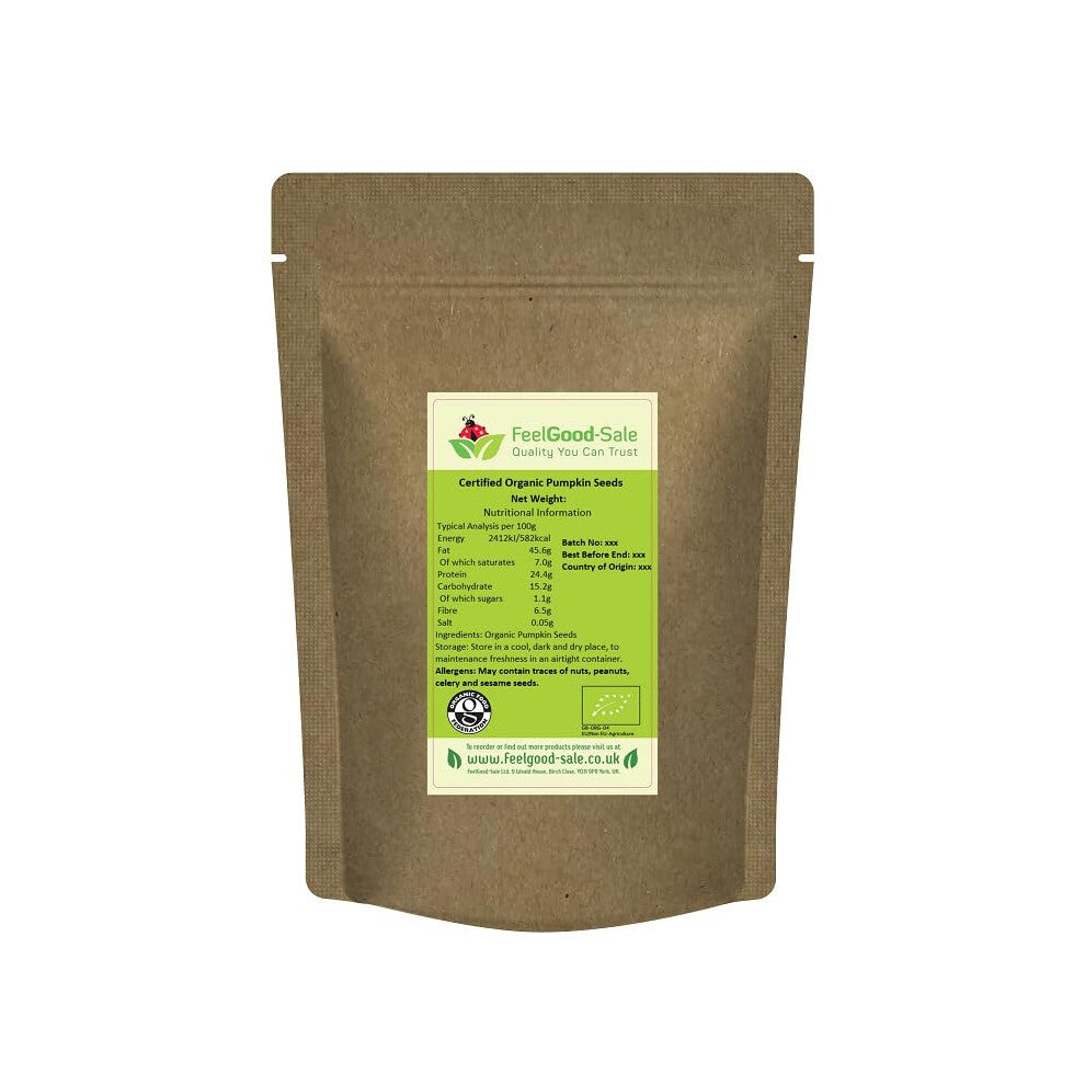 1kg Organic Pumpkin Seeds , Certified, Raw, Natural (1kg)