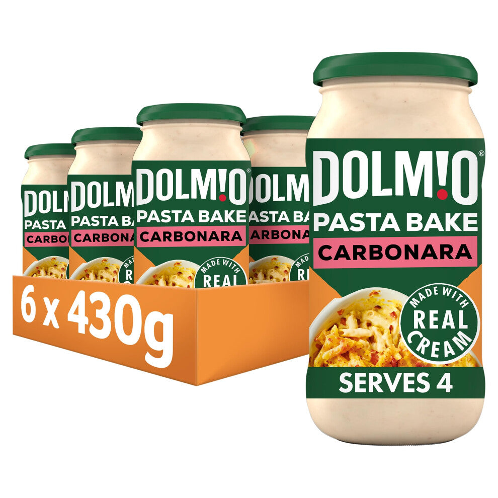 Dolmio Pasta Bake Carbonara Pasta Sauce Jar, Bulk Multipack 6 x 430g