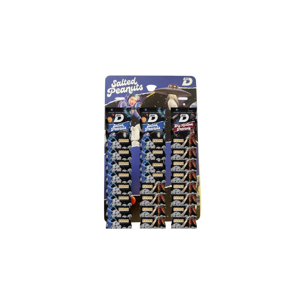 Big D Mixed Peanuts, 24 Packs of 50g, 12 Salted and 12 Dry Roasted