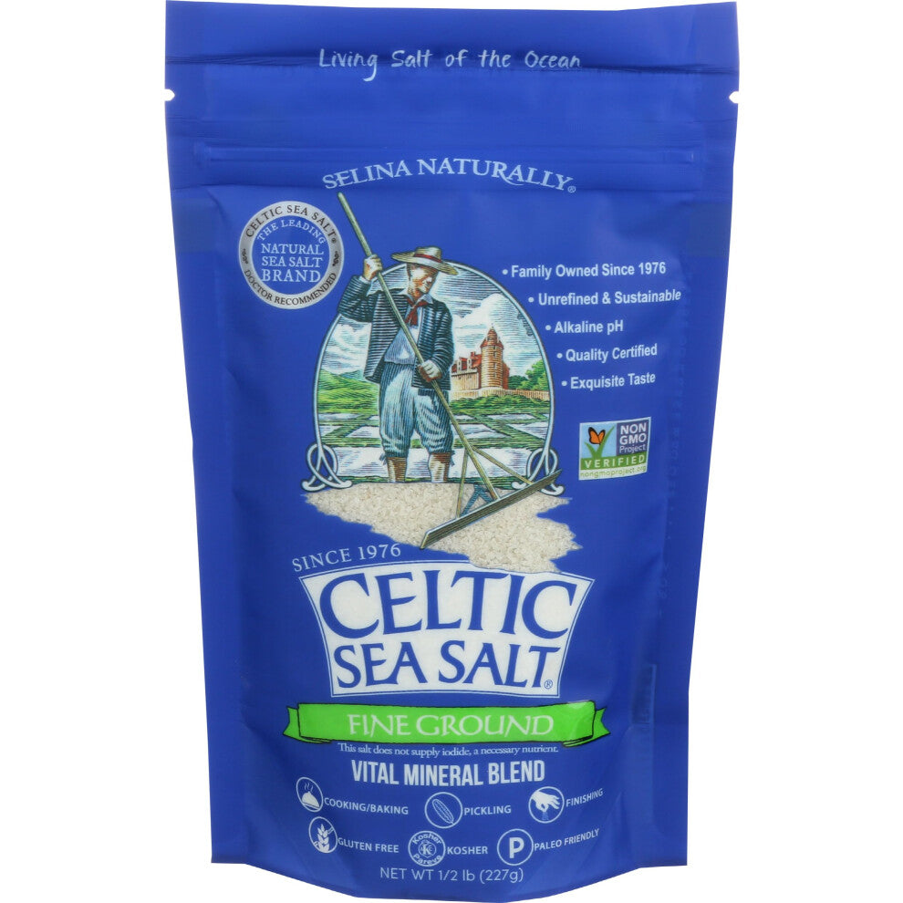 Celtic Sea Salt, Fine Ground, 8 Ounce
