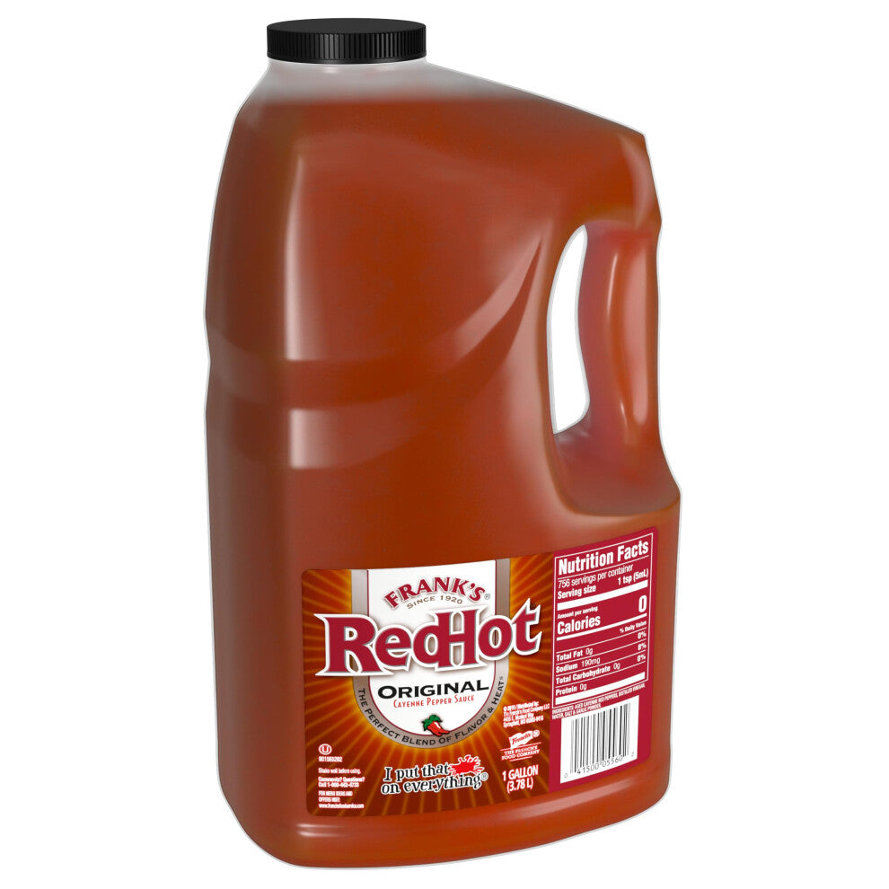 Frank's RedHot Original Cayenne Pepper Sauce, Premium Blended Cayenne Peppers, Bold & Spicy Flavour, Bulk Container, 3.8L
