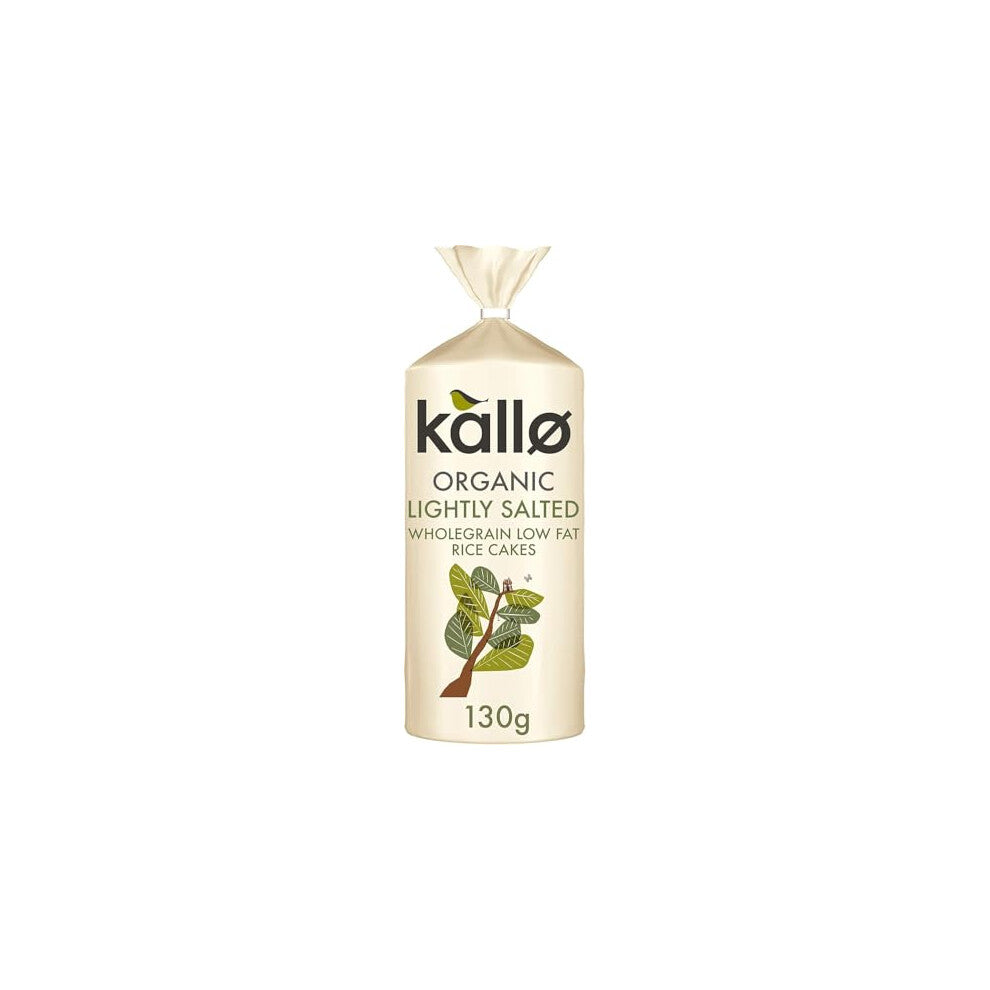 Kallo Organic Lightly Salted Rice Cakes, Wholegrain Slices, Low Fat Healthy Snacks, Vegan Friendly, Gluten Free & Sugar Free with No Artificial