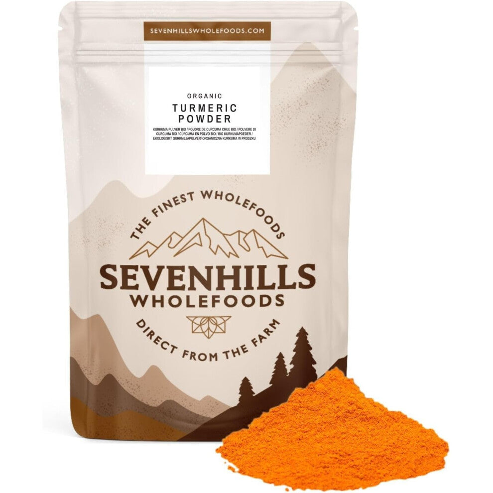Sevenhills Wholefoods Organic Turmeric Powder 1kg, Premium Spice for use in Drinks, curries and savoury Dishes, Curcumin