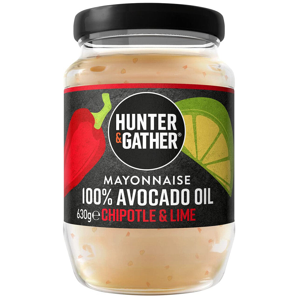 Hunter & Gather Chipotle & Lime Avocado Oil Mayonnaise 630g | Seed Oil Free I Made with Pure Avocado Oil & British Free Range Egg Yolk | Paleo, Keto,