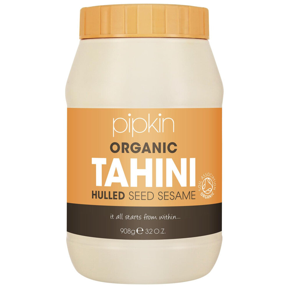 Pipkin 100% Organic Tahini Paste 908g ? Roasted and pressed Ethiopian Sesame Seeds - All Natural, Kosher, Vegan, Non-GMO
