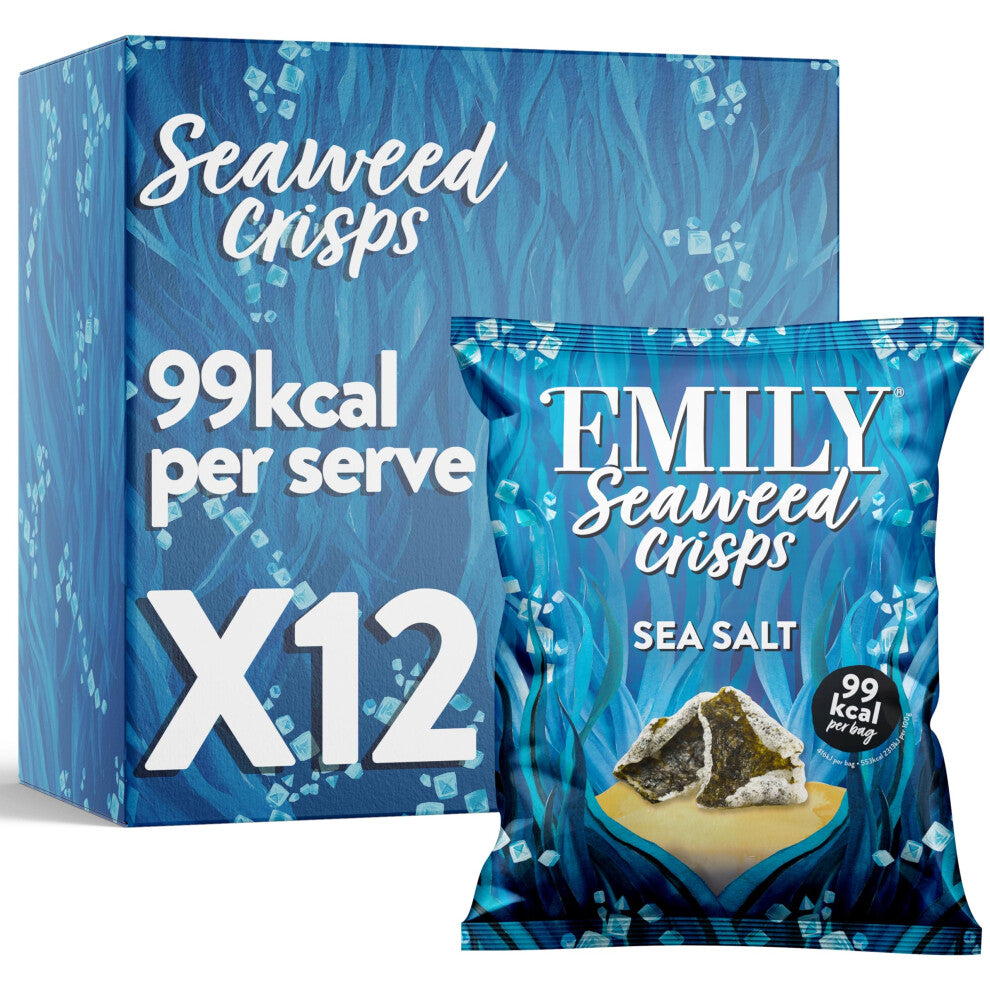 Abakus Seaweed Crisps - Sea Salted 12 x 18g, Seaweed Snack, Nori Snack, Vegan, Gluten-Free, Healthy Snack, Source of Iodine