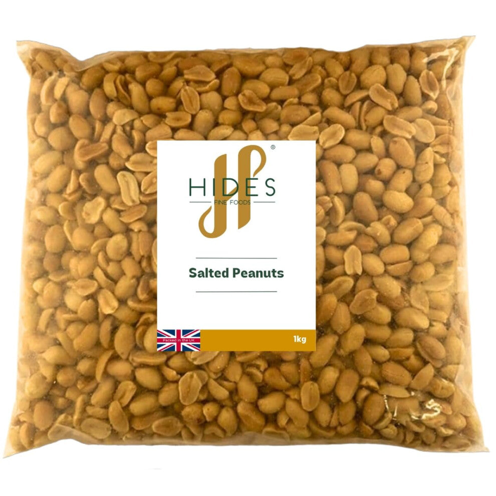 Hides Fine Foods - Roasted & Salted Peanuts - 1kg - GMO - Free - Suitable for Vegetarians - Cooking - Salads - Snacking - Desserts - Cakes - Cookies