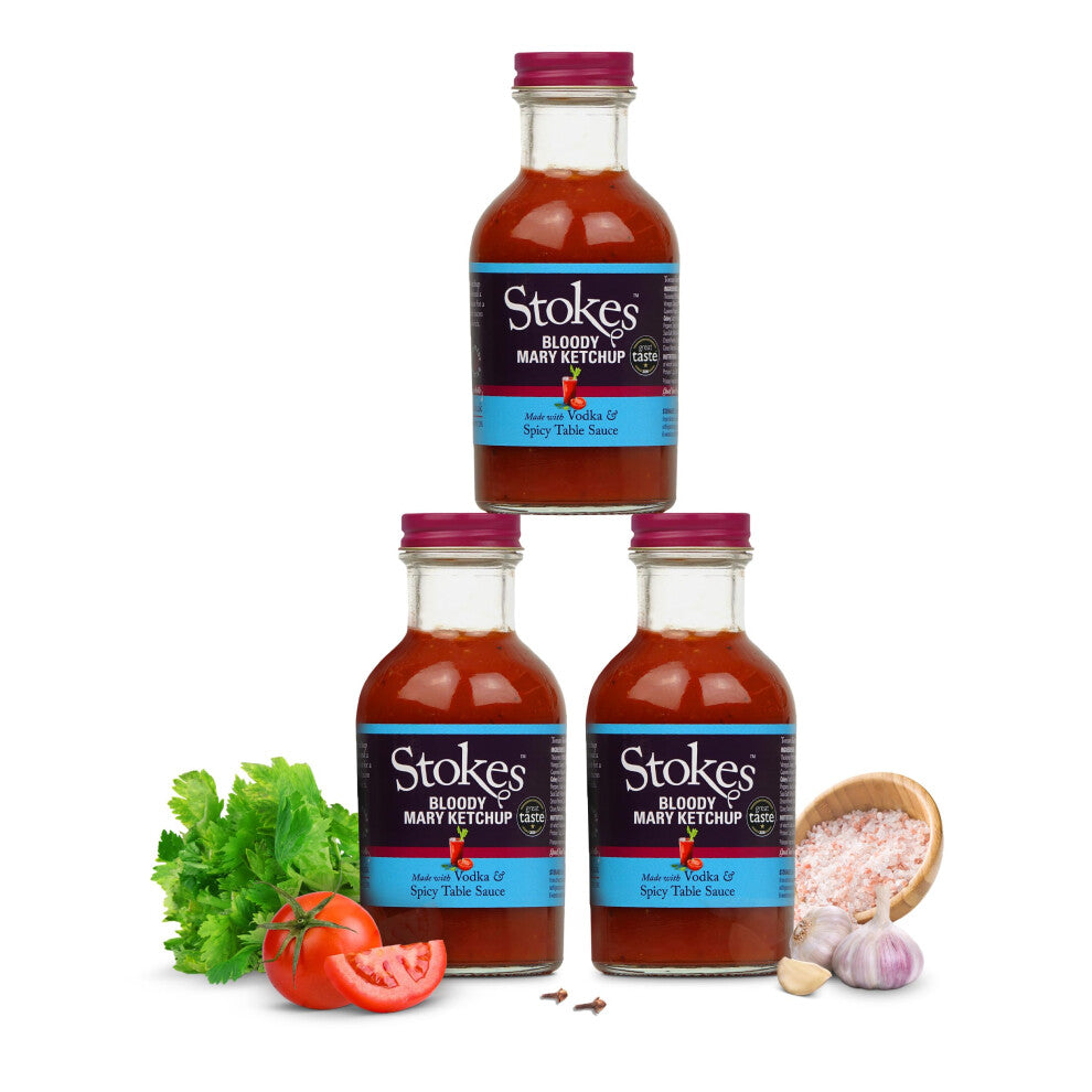Stokes Bloody Mary Tomato Ketchup 3PK, Rich & Vibrant Tomato Sauce, Perfect For Full English Breakfast, Award Winning Bloody Mary Ketchup, Tomato