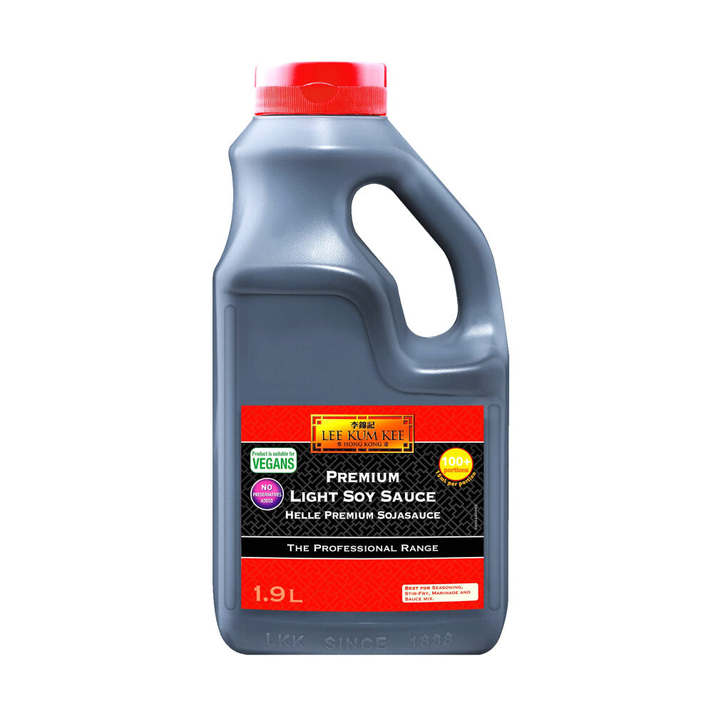 Lee Kum Kee Premium Light Soy Sauce, Professional Range Bulk Size, Vegan, No Added Preservatives, Halal, 1.9 Litre (Pack of 1)
