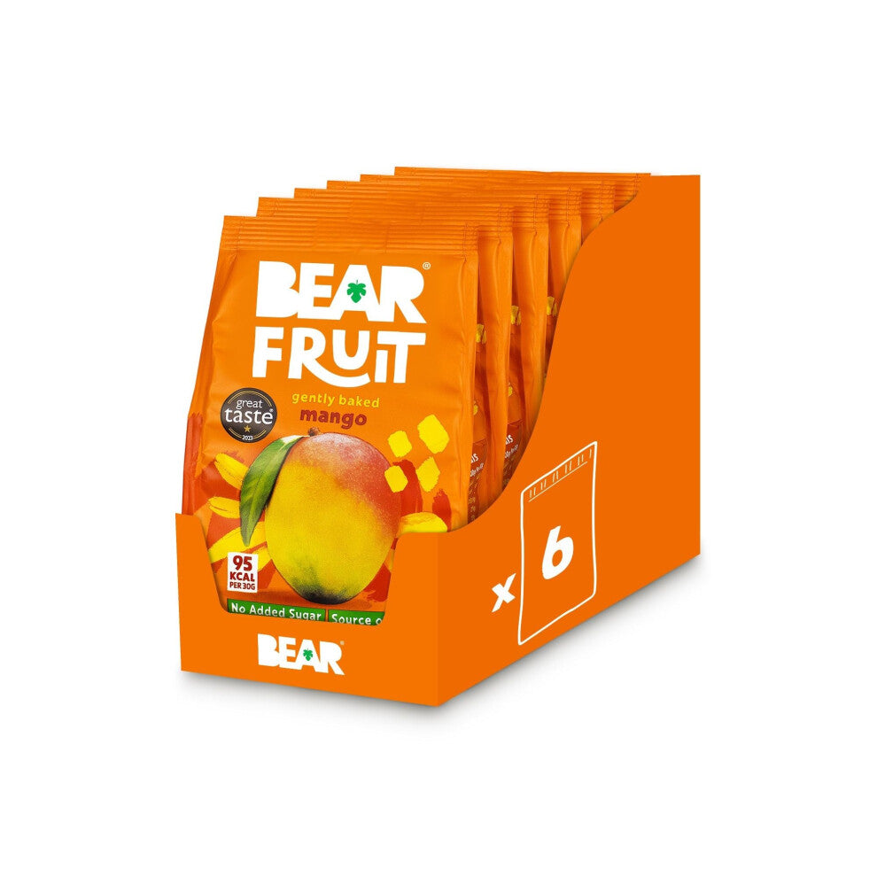BEAR Fruit Mango - Sharing Pack - Gently Baked Fruit - Healthy - Vegan - 6 x 100g