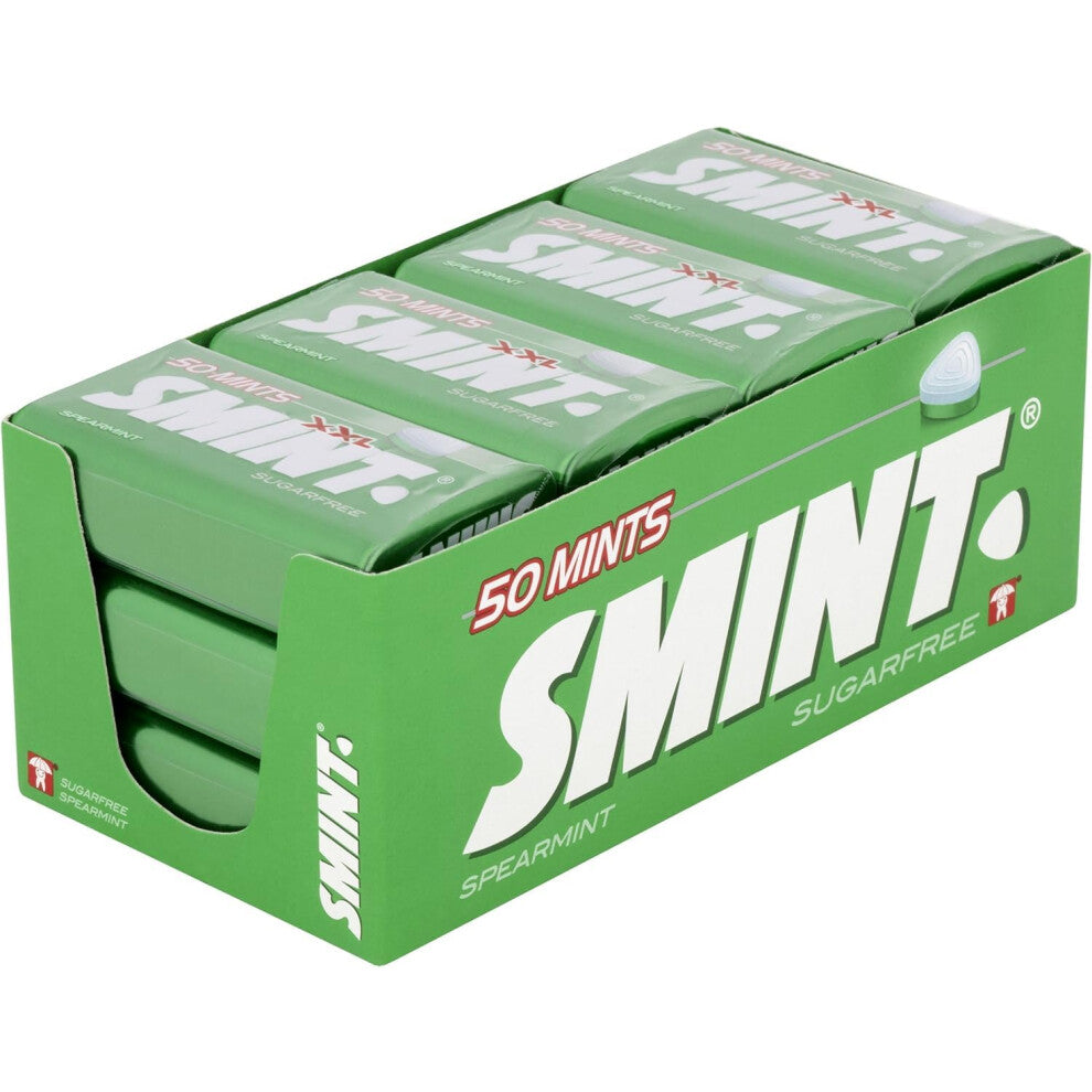 Smint Sugar Free Mints, Spearmint Flavour, Suitable for Vegetarians ? 12 x 50 XXL Tins