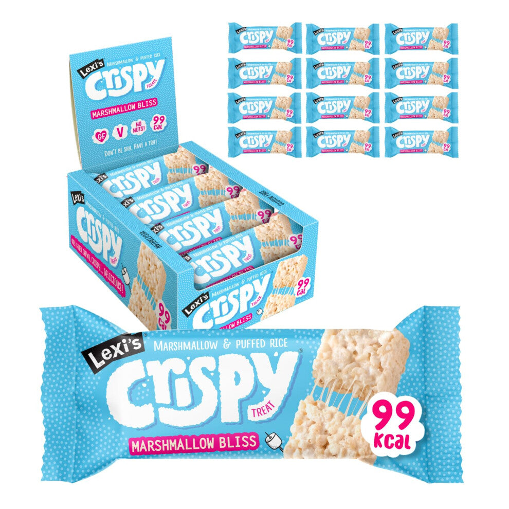 Lexi?s? 99 Calorie Marshmallow Crispy Treat Bars | Less than 100 Calories! | Gluten Free, Low Fat, Healthy Snacks | Vegetarian | Dairy Free, Nut Free