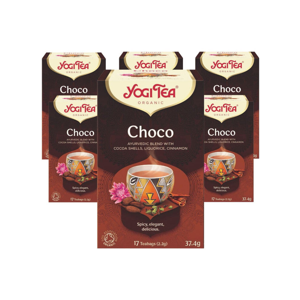 Yogi Tea, Choco, Organic Spice and Herbal Tea, Chocolate Taste, Blend of Cocoa, Liquorice and Cinnamon, Pack of 6 x 17 Tea Bags (102 Teabags Total)