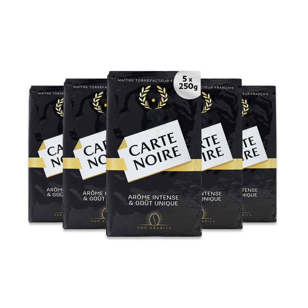 Carte Noire Classique, 100% Pure Arabica, Medium Roast Ground Coffee, 250g (Pack of 5)
