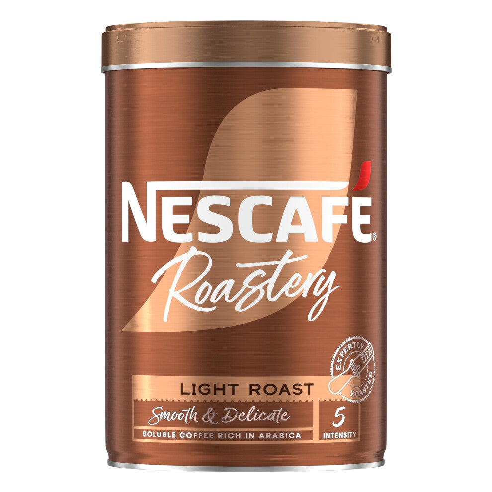 NESCAF? Roastery Light Roast Premium Instant Coffee, Smooth Delicate Arabica and Robusta Coffee, Arabica and Robusta Coffee, 95g (Pack of 6)