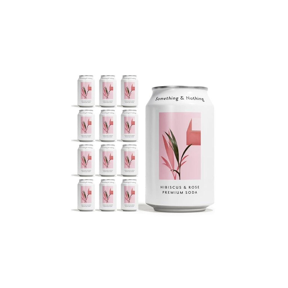 Something & Nothing Seltzer - Lightly Carbonated, Full Flavoured with Added Grape & Lemon Juice | Vegan & Low Calorie Soda | 330ml Cans, Pack of 12